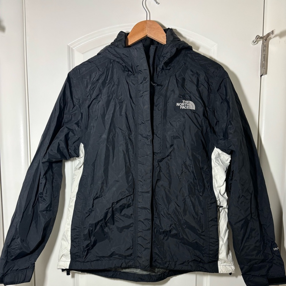 The North Face Black Hooded Ski Jacket with White Panels